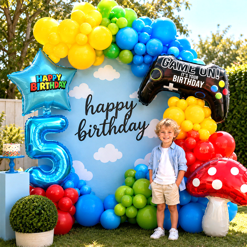 Party Games Mario - Super Bors Jongens Verjaardag Ballonnenboog Boeket