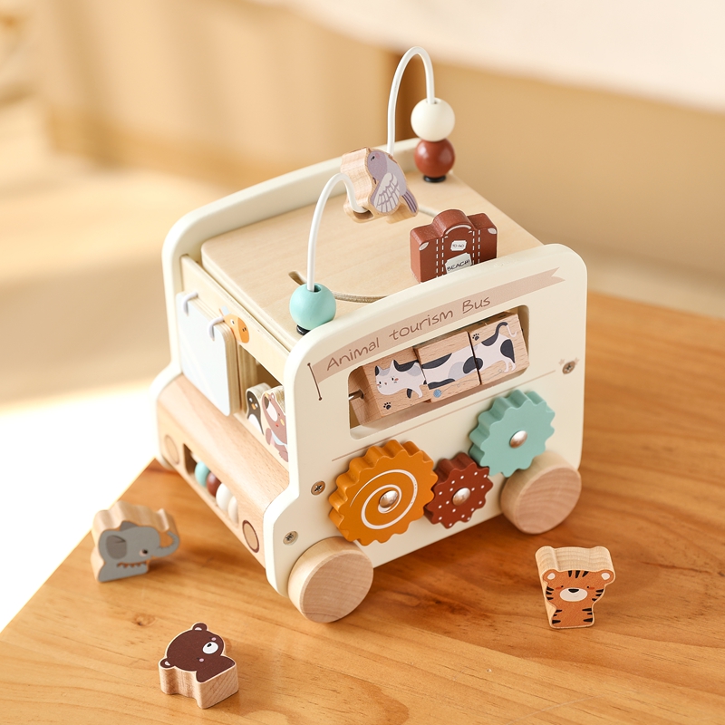 Montessori houten kinderspeelg - Party Games Bus recensie en prijs