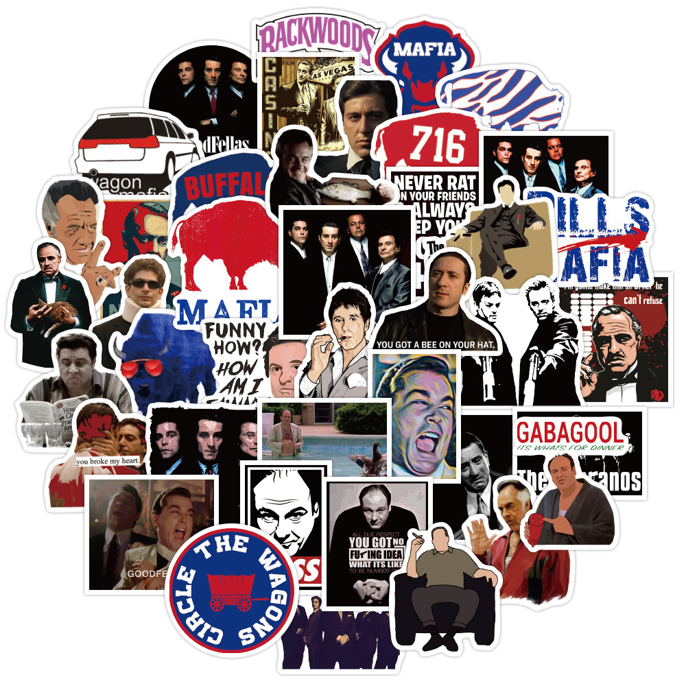 50 stks/pak Mafia Stickers Lap - Party Games Mafia recensie en prijs